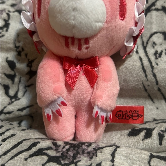 Gloomy Bear Pink Plush Bear bonnet Keychain Charm - Picture 2 of 6